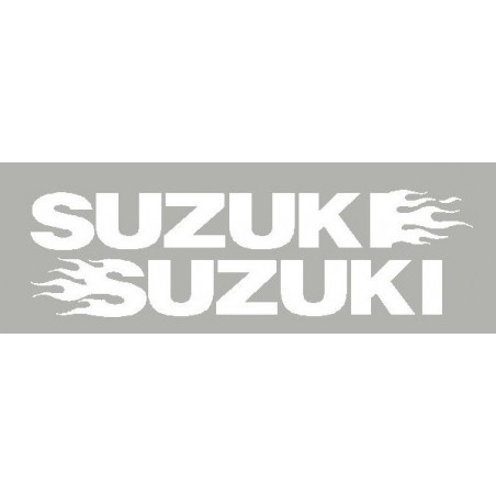 2 Autocollants Suzuki avec flaming