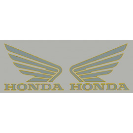 2 autocollants ailes logo honda avec contour