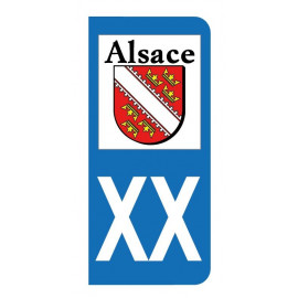 Autocollant blason Alsace pour plaque d'immatriculation