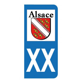 Autocollant blason Alsace pour plaque d'immatriculation