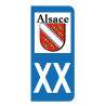 Autocollant blason Alsace pour plaque d'immatriculation