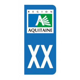 Autocollant blason Aquitaine pour plaque d'immatriculation