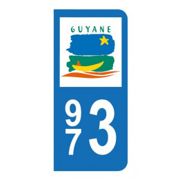 Autocollant blason Guyane pour plaque d'immatriculation