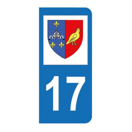 Autocollant blason 17 Charente-Maritime pour plaque d'immatriculation