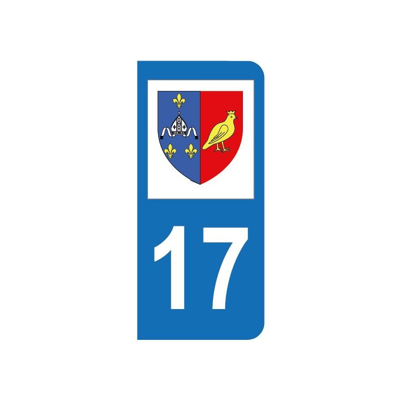 Sticker du blason du département 17 Charente-Maritime pour plaque d ...