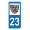 Autocollant blason 23 Creuse pour plaque d'immatriculation