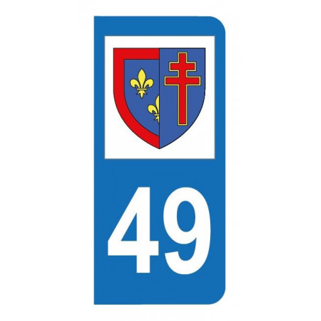 Autocollant blason 49 Maine-et-Loire pour plaque d'immatriculation