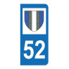 Autocollant blason 52 Haute-Marne pour plaque d'immatriculation