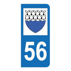 Autocollant blason 56 Morbihan pour plaque d'immatriculation