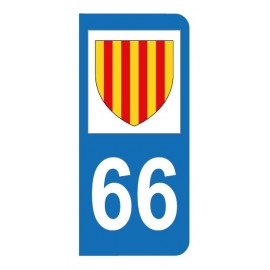 Autocollant blason 66 Pyrénées-Orientales pour plaque d'immatriculation