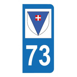 Autocollant blason 73 Savoie pour plaque d'immatriculation