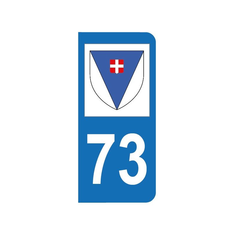 Autocollant blason 73 Savoie pour plaque d'immatriculation