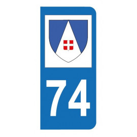 Sticker du blason du département 74 Haute-Savoie pour plaque d' immatriculation