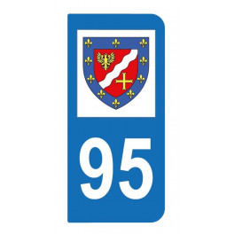 Autocollant blason 95 Val-d'Oise pour plaque d'immatriculation