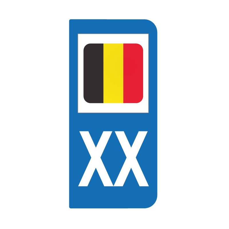 Autocollant drapeau Belgique pour plaque d'immatriculation