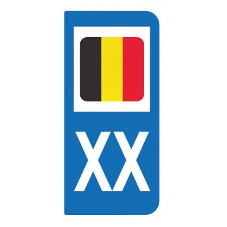 Autocollant drapeau Belgique pour plaque d'immatriculation