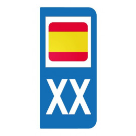 Autocollant drapeau Espagne pour plaque d'immatriculation