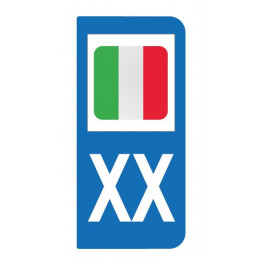 Autocollant drapeau Italie pour plaque d'immatriculation