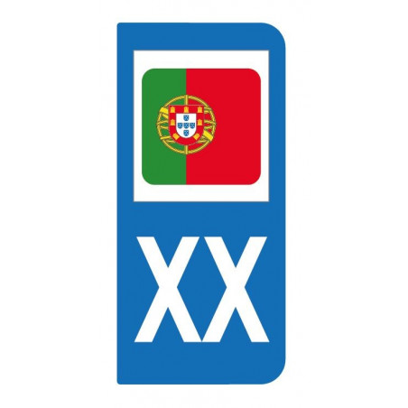 Autocollant drapeau Portugal pour plaque d'immatriculation