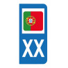 Autocollant drapeau Portugal pour plaque d'immatriculation