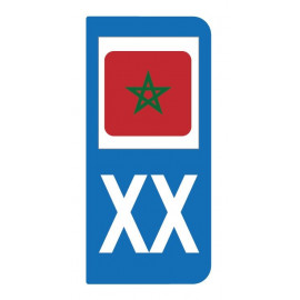 Autocollant drapeau Maroc pour plaque d'immatriculation