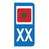 Autocollant drapeau Maroc pour plaque d'immatriculation