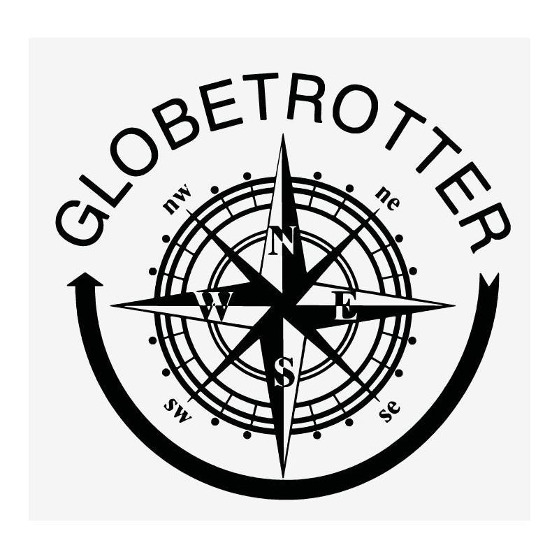 Sticker autocollant bousole globetrotter en vinyle