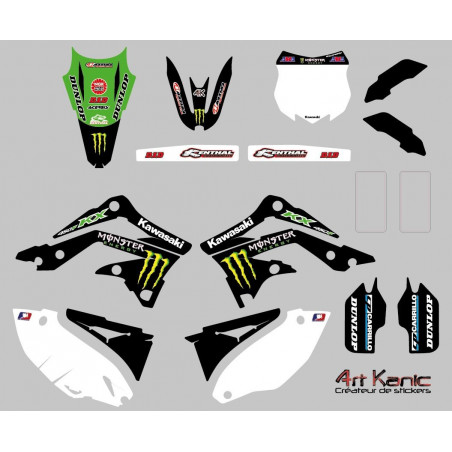 Kit stickers cross Kawasaki KX ou KXF de 2001 à 2015