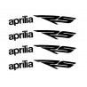 4 stickers Aprilia RS courbé pour jante
