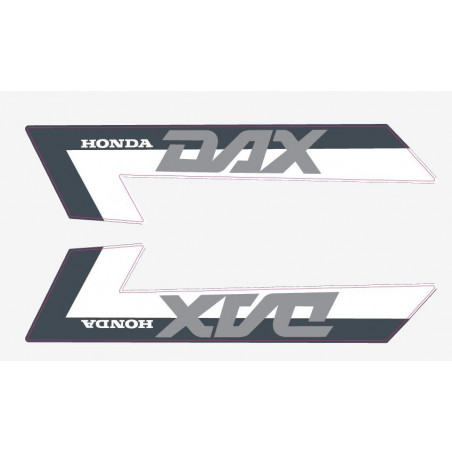 2 stickers pour Honda DAX bande anthracite/rouge