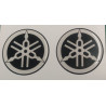 2 logos Yamaha diamètre 50 mm en relief 3D blanc
