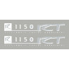 2 stickers pour BMW R1150RT blanc/argent