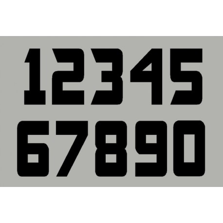 Race numbers for his motorcycle